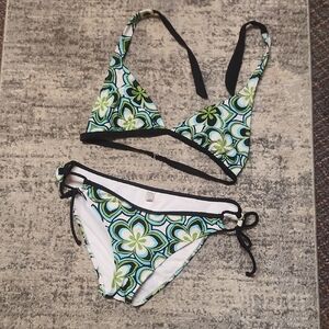Joe Boxer Floral Bikini in Green and Black